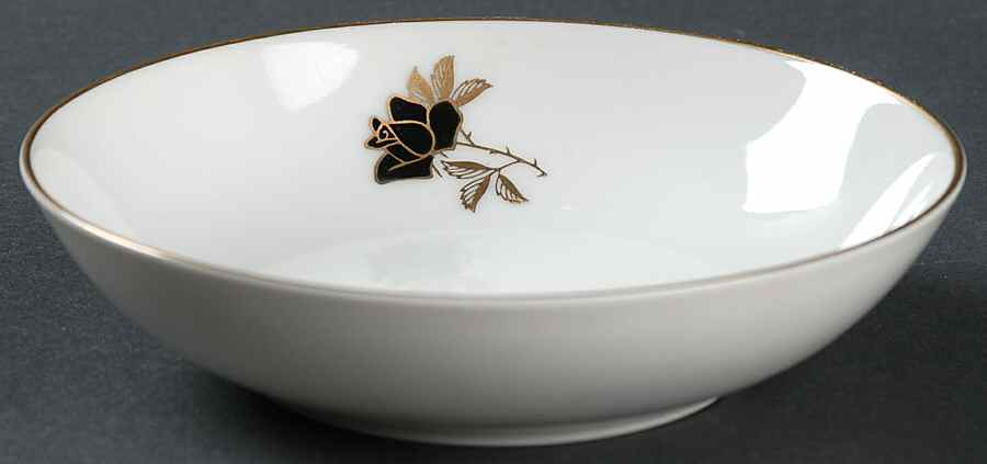 Black Rose Fruit/Dessert (Sauce) Bowl by Fukagawa-1