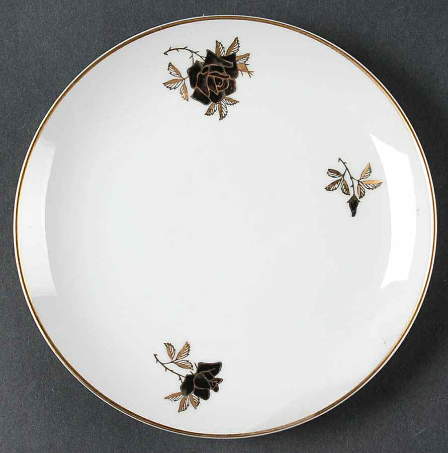 Black Rose Bread & Butter Plate by Fukagawa-1