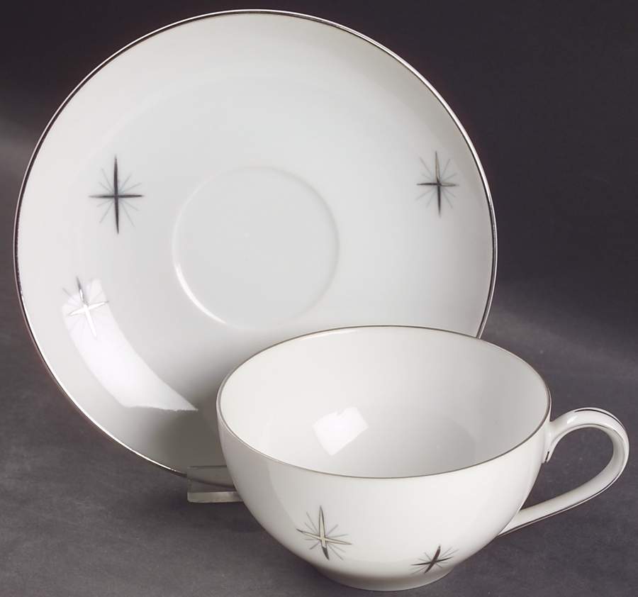 Cross Star Flat Cup & Saucer Set by Fukagawa-1