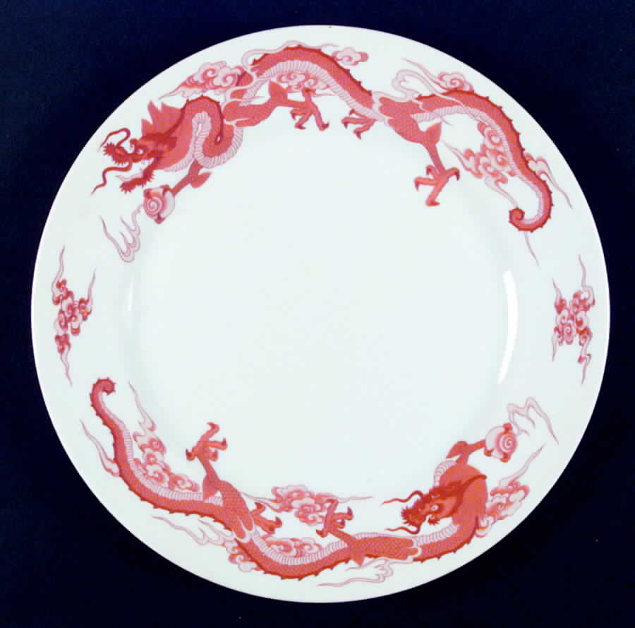 Dragon Red Dinner Plate by Tiffany-1