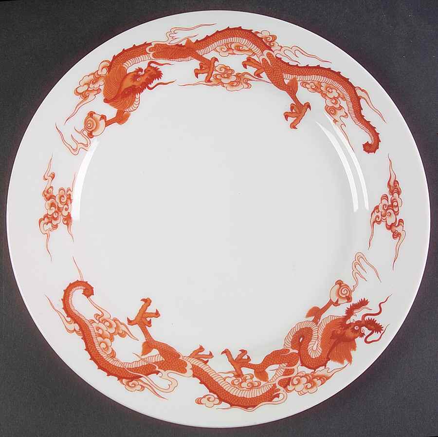 Dragon Red Luncheon Plate by Tiffany-1