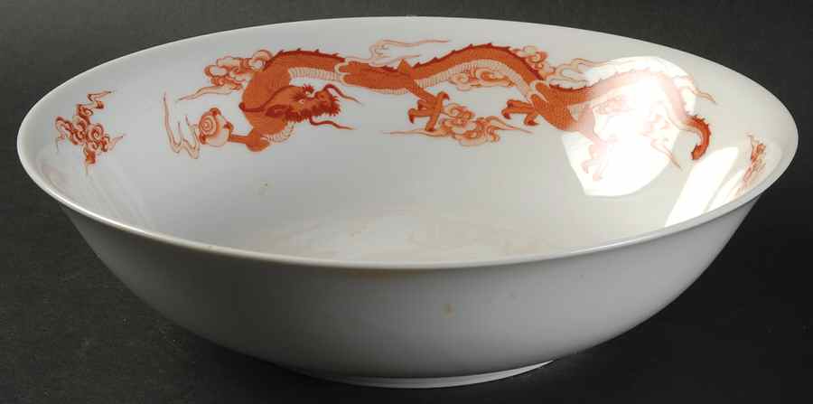 Dragon Red 9" Round Vegetable Bowl by Tiffany-1