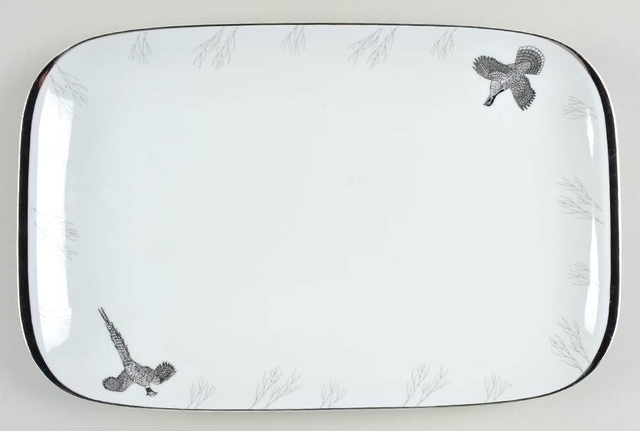 Game 16" Oval Serving Platter by Fukagawa-1