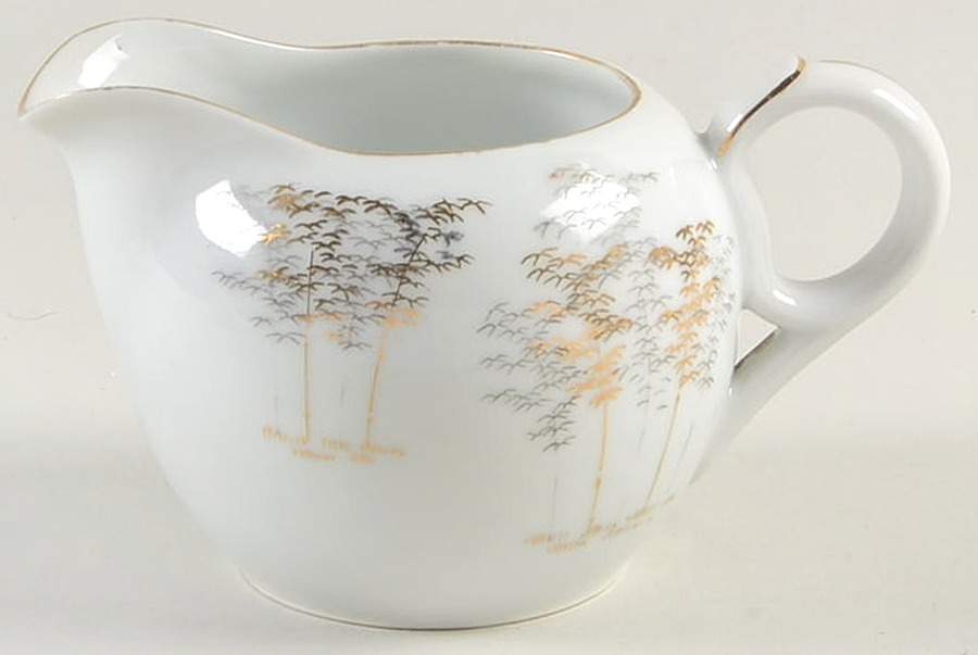 Gold Bamboo Creamer by Fukagawa-1