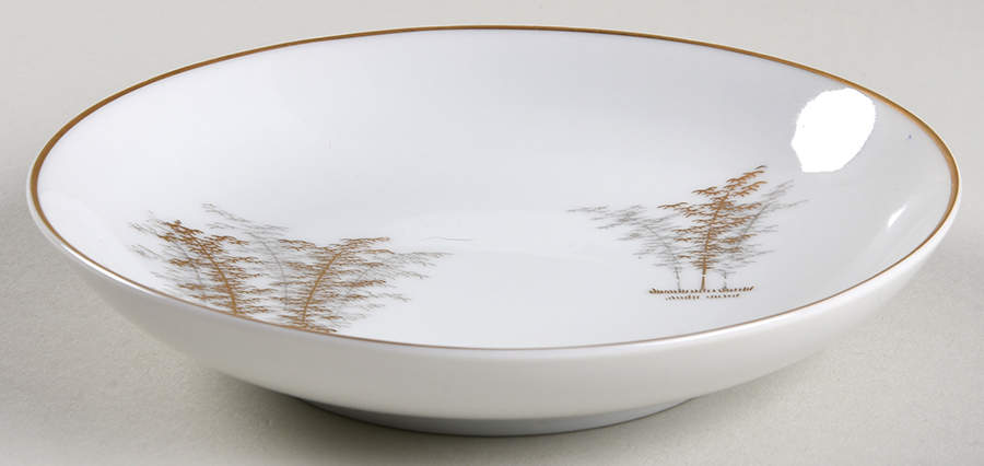 Gold Bamboo Fruit/Dessert (Sauce) Bowl by Fukagawa-1