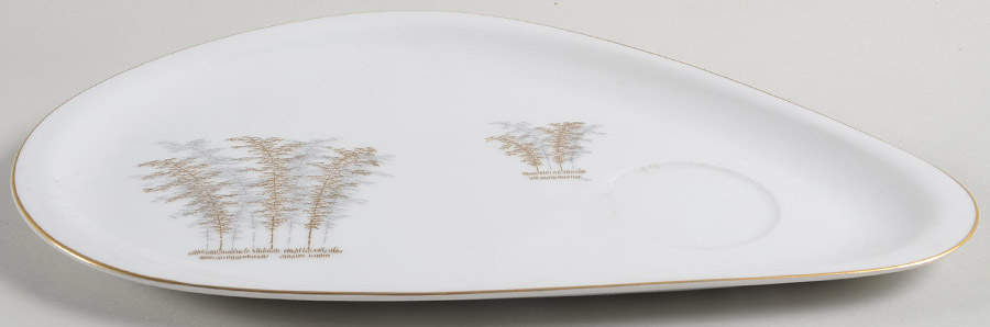 Gold Bamboo Snack Plate by Fukagawa-1