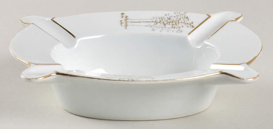 Gold Bamboo Large Ashtray by Fukagawa-1