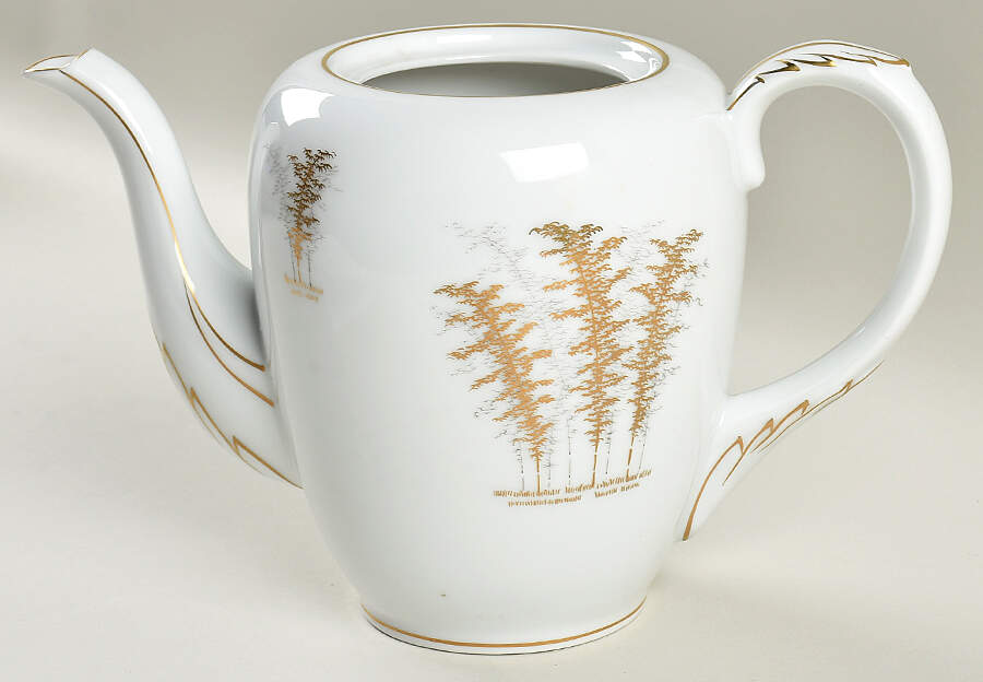 Gold Bamboo Coffee Pot No Lid by Fukagawa-1