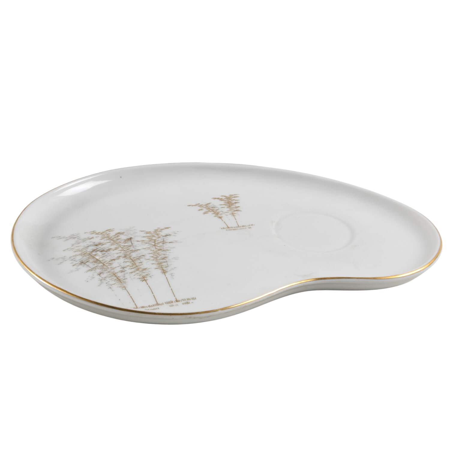 Gold Bamboo Snack Plate by Fukagawa-1