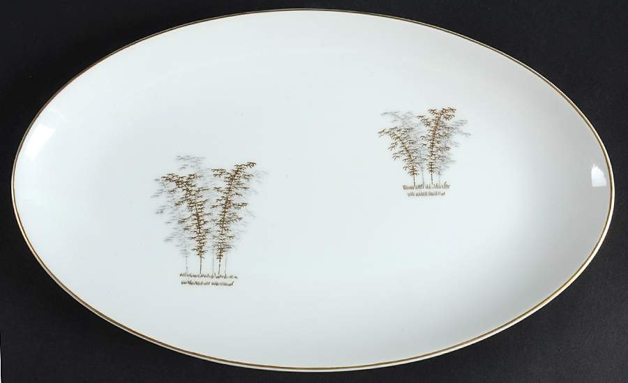 Gold Bamboo Relish/Gravy Underplate by Fukagawa-1