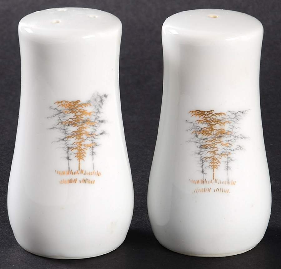 Gold Bamboo Salt & Pepper Set by Fukagawa-1