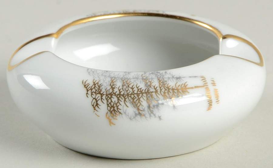 Gold Bamboo Small Ashtray by Fukagawa-1