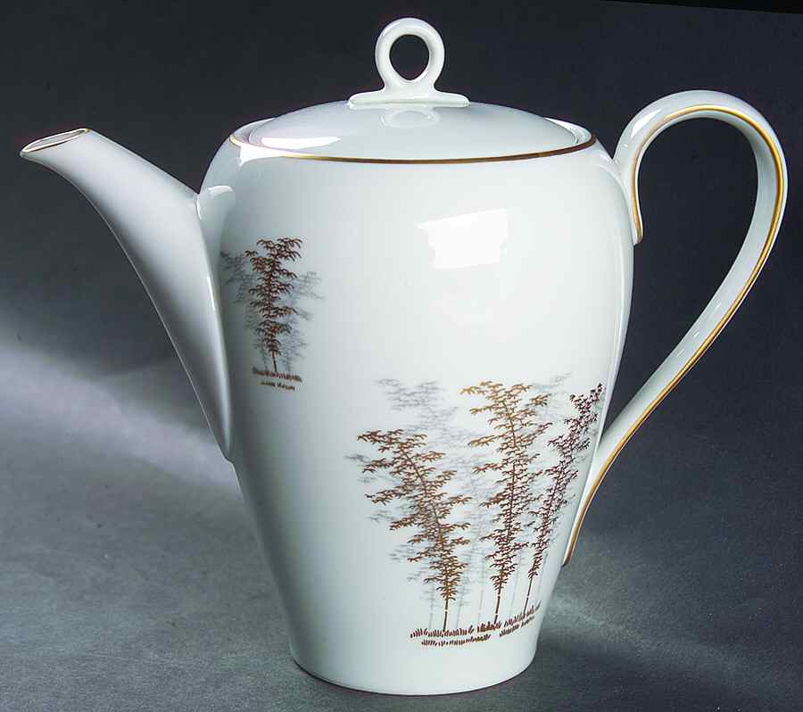 Gold Bamboo Mini Coffee Pot & Lid by Fukagawa-1