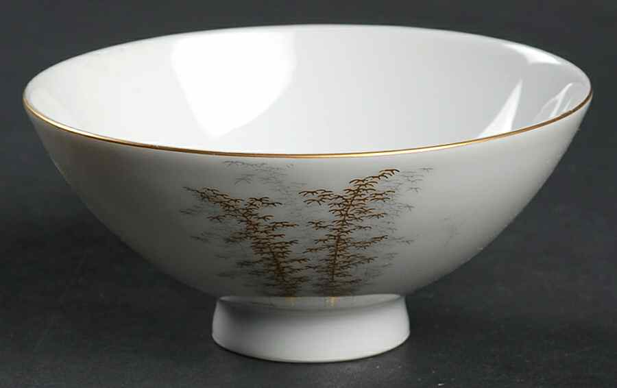 Gold Bamboo Round Compote (Height X Width) by Fukagawa-1
