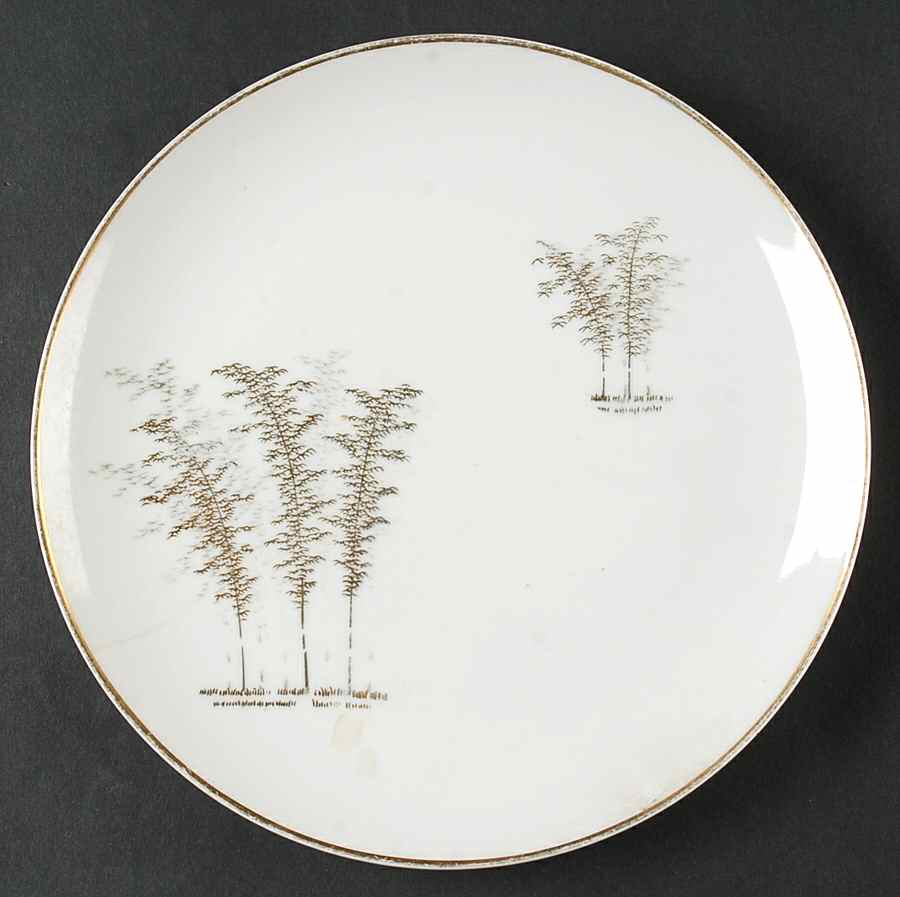 Gold Bamboo Salad Plate by Fukagawa-1