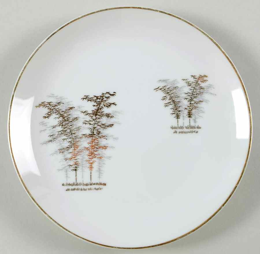 Gold Bamboo Bread & Butter Plate by Fukagawa-1