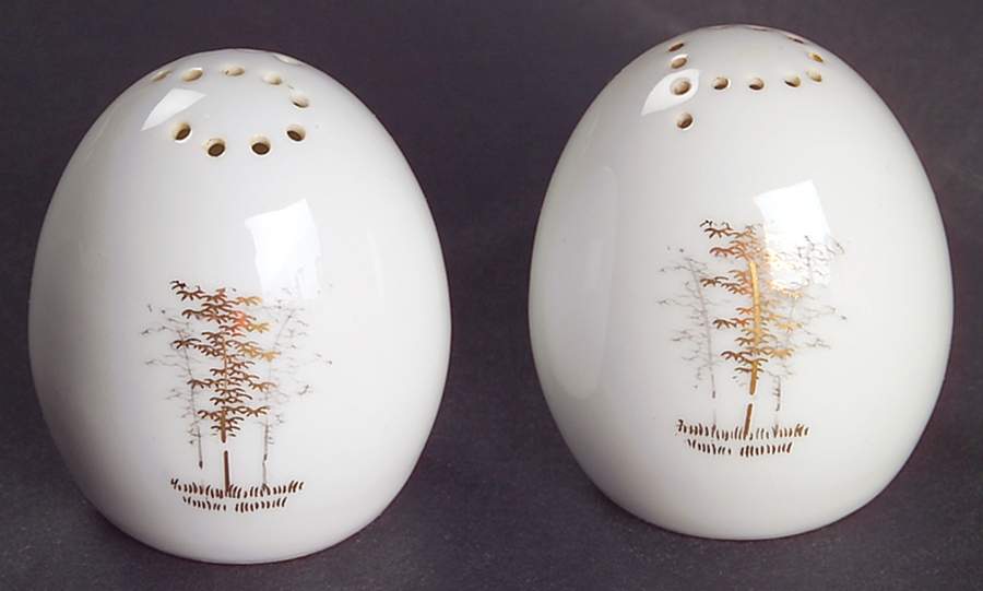 Gold Bamboo Salt & Pepper Set by Fukagawa-1