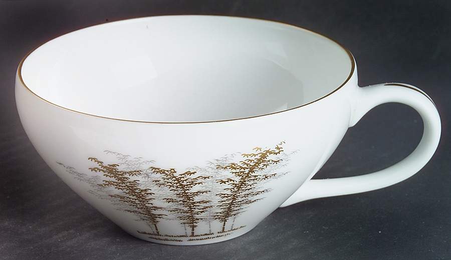 Gold Bamboo Flat Cup by Fukagawa-1