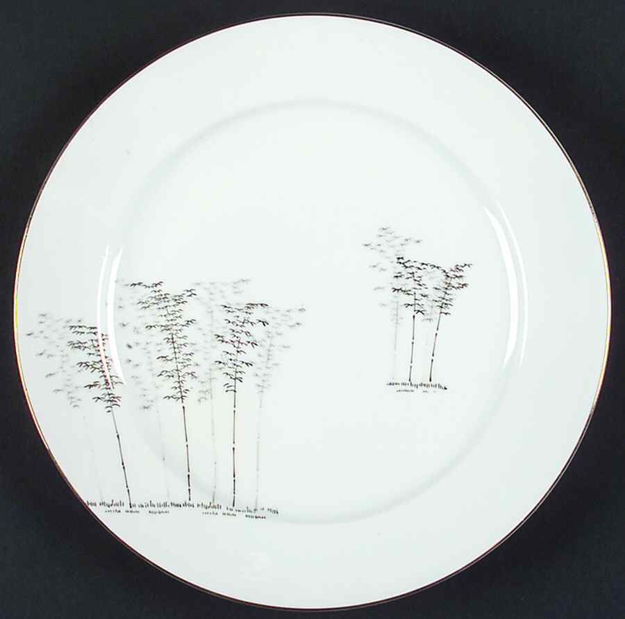 Gold Bamboo Luncheon Plate by Fukagawa-1