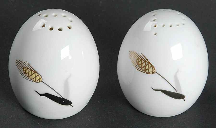 Gold Wave Salt & Pepper Set by Fukagawa-1