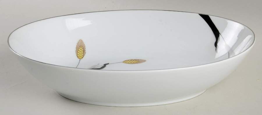 Gold Wave 10" Oval Vegetable Bowl by Fukagawa-1