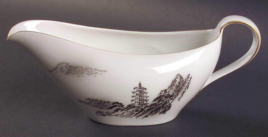 Landscape Gravy Boat by Fukagawa-1