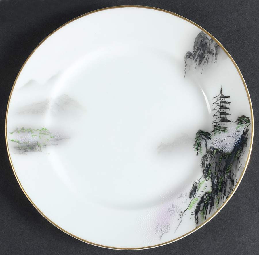 Landscape Bread & Butter Plate by Fukagawa-1