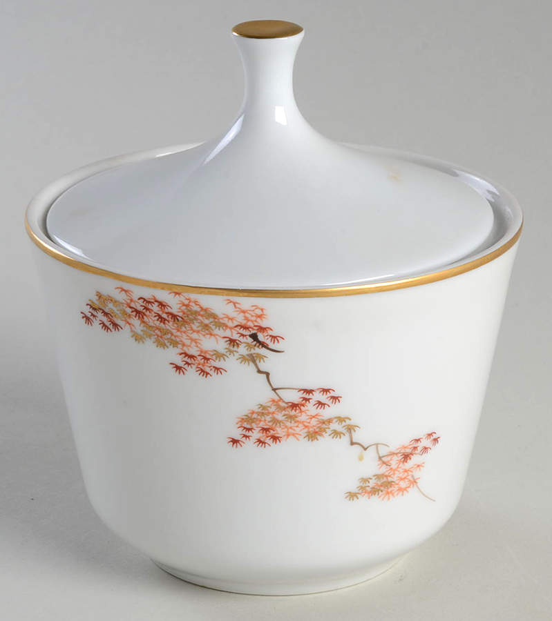 Maple (Coupe) Sugar Bowl & Lid by Fukagawa-1