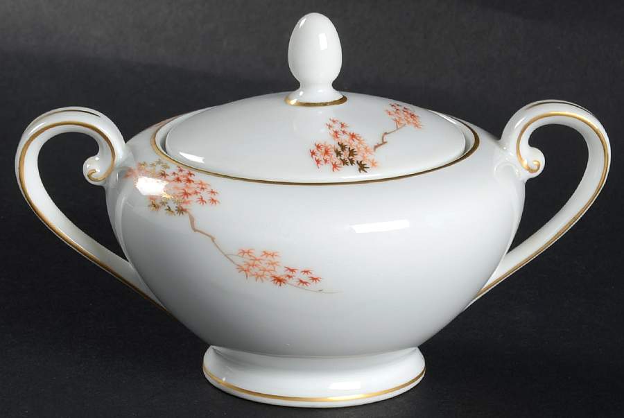 Maple (Coupe) Sugar Bowl & Lid by Fukagawa-1