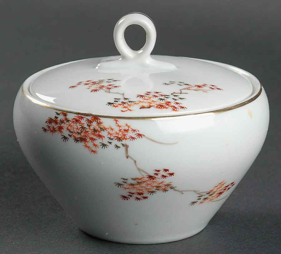 Maple (Coupe) Sugar Bowl & Lid by Fukagawa-1