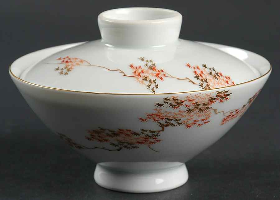 Maple (Coupe) Rice Bowl & Lid by Fukagawa-1