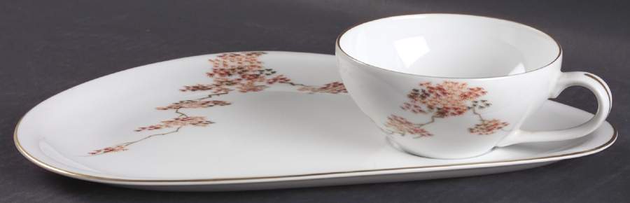 Maple (Coupe) Snack Plate & Cup Set by Fukagawa-1