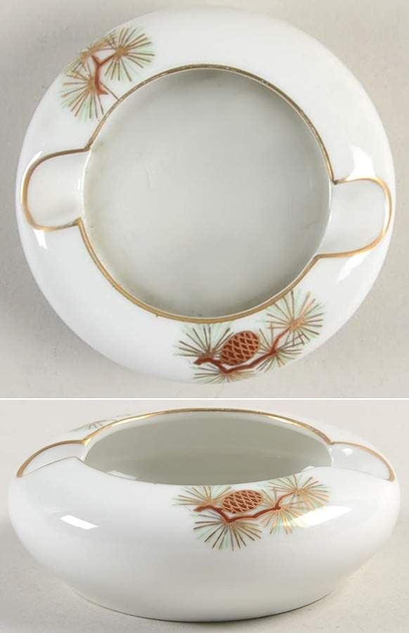 Pine Cone (Coupe Shape) Small Ashtray by Fukagawa-1
