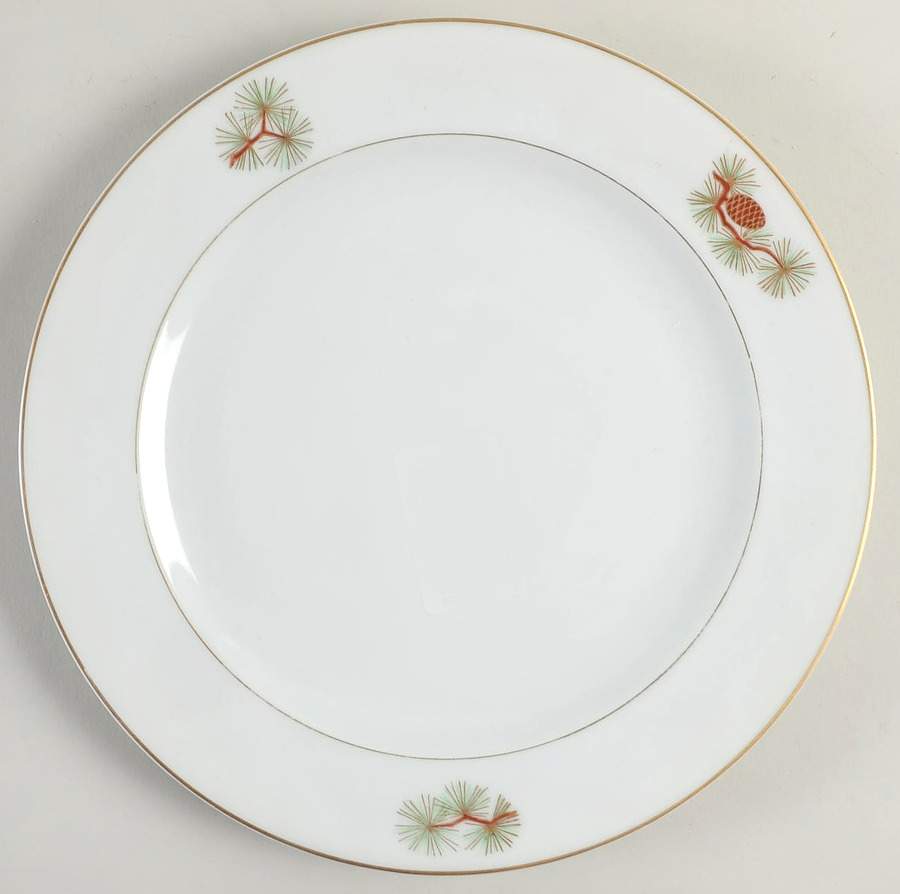 Pine Cone (Rim Shape) Dinner Plate by Fukagawa-1