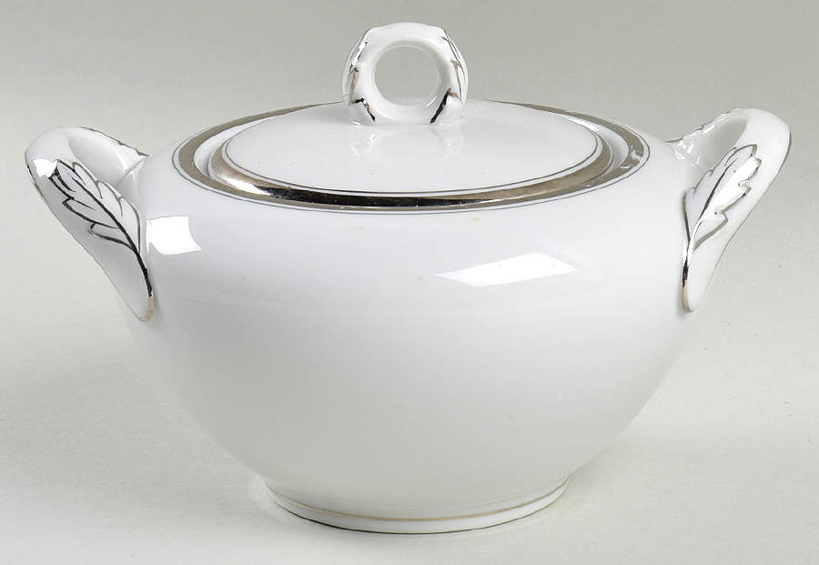 Platinum Sugar Bowl & Lid by Fukagawa-1