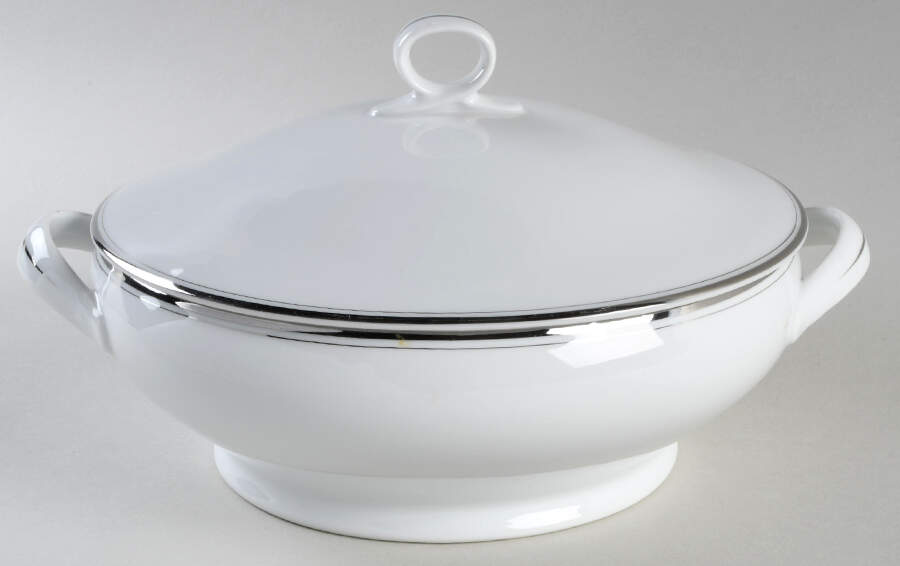 Platinum Round Covered Vegetable by Fukagawa-1