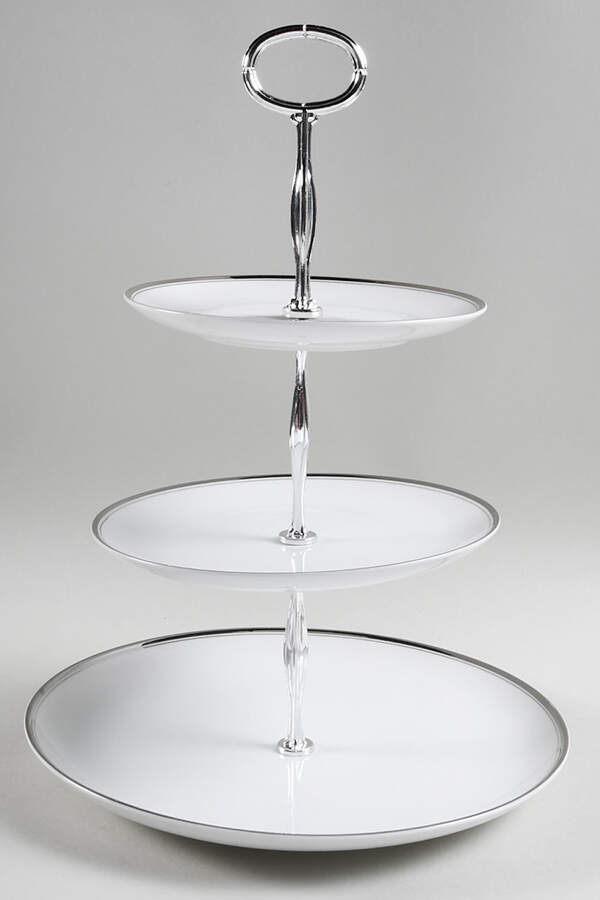 Platinum 13 7/8"-14 1/4" 3-Tiered Serving Tray(DP,SP,BB) HC by Fukagawa-1