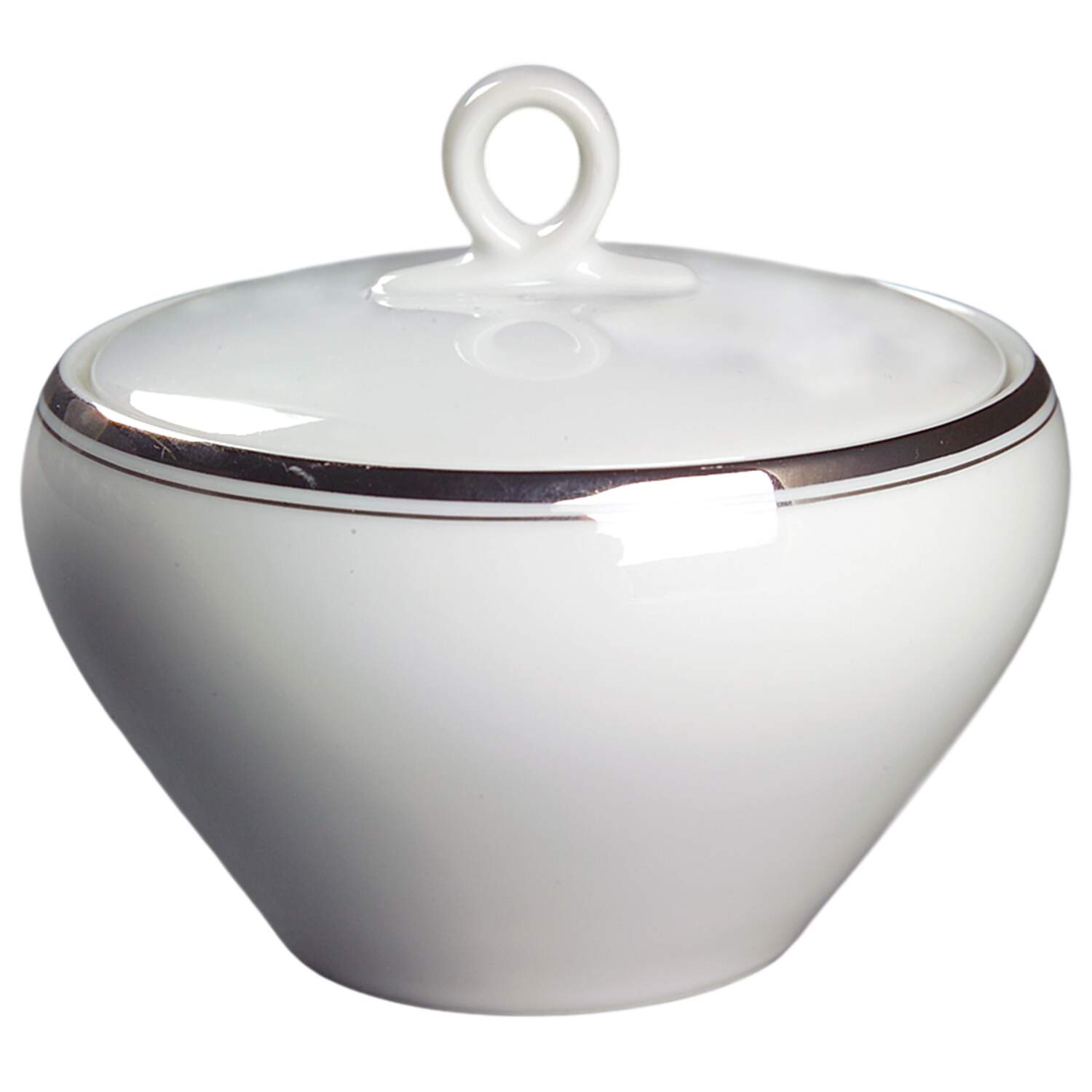 Platinum Sugar Bowl & Lid by Fukagawa-1