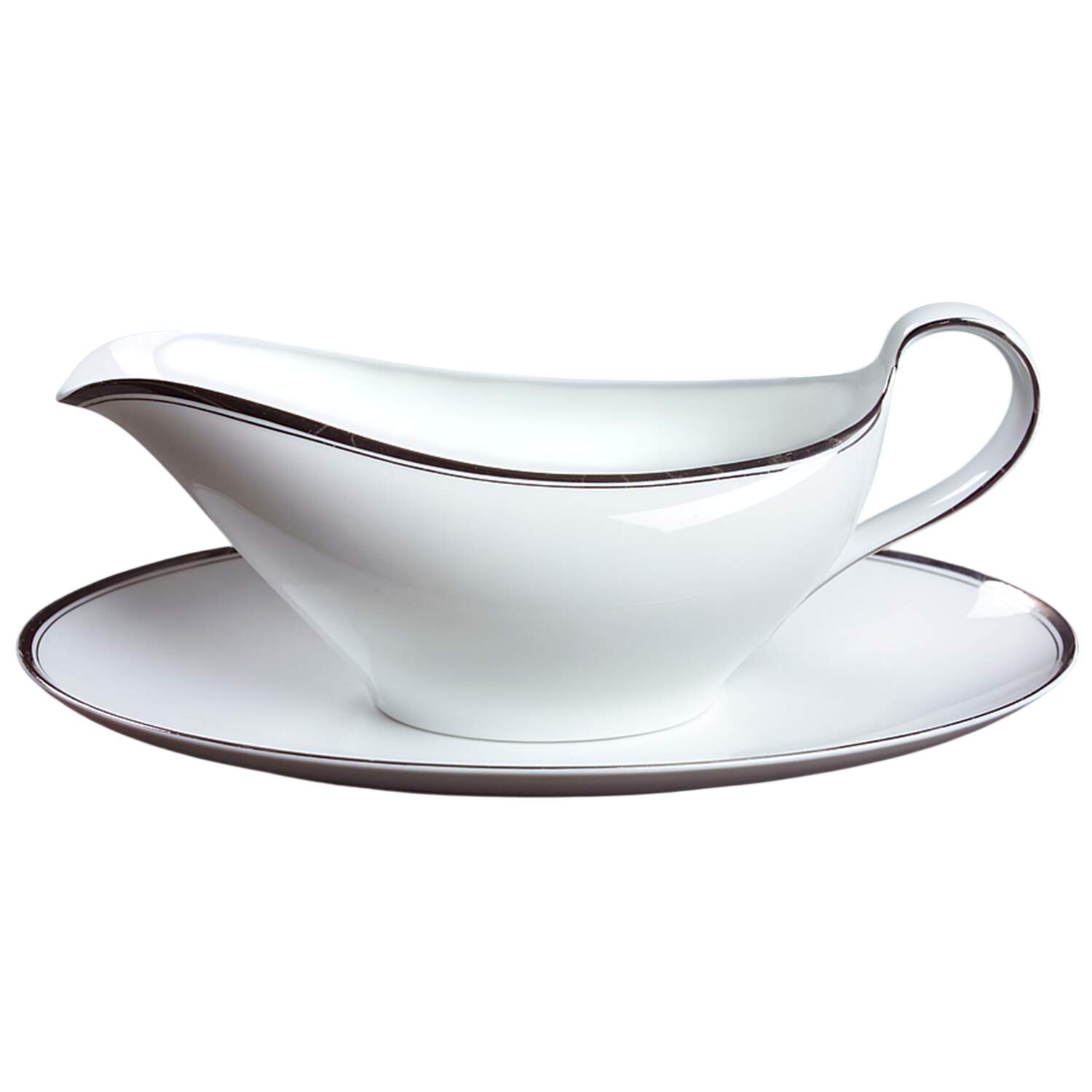 Platinum Gravy Boat & Underplate/Relish by Fukagawa-1