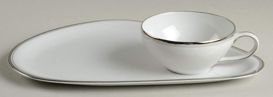 Platinum Snack Plate & Cup Set by Fukagawa-1