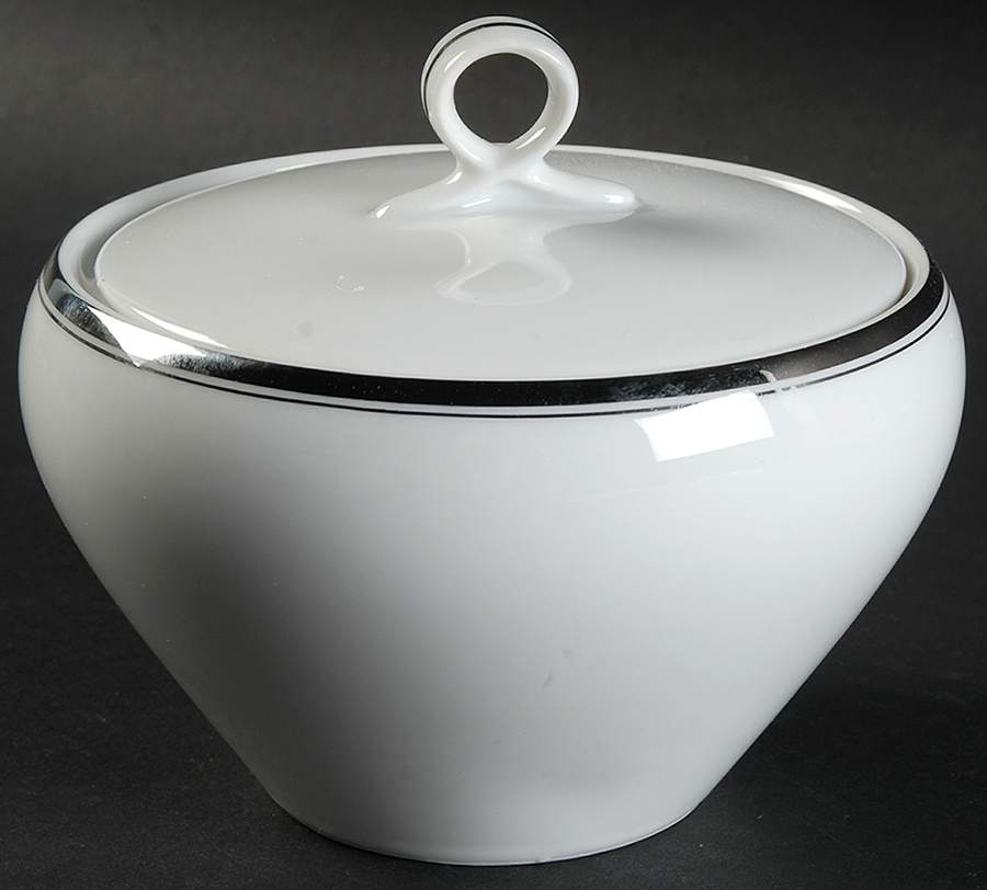Platinum Sugar Bowl & Lid by Fukagawa-1