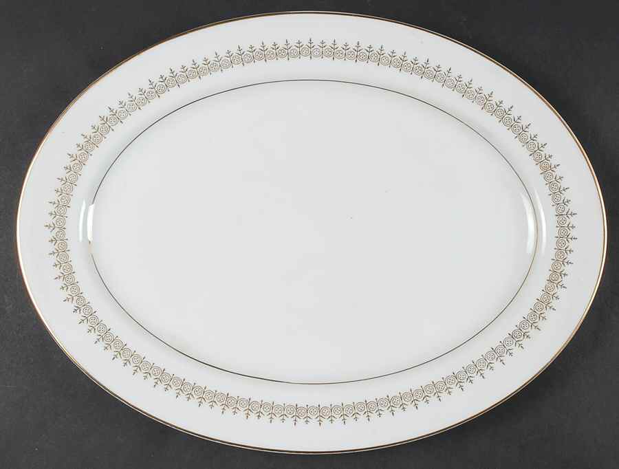 Royal Garden 14" Oval Serving Platter by Fukagawa-1