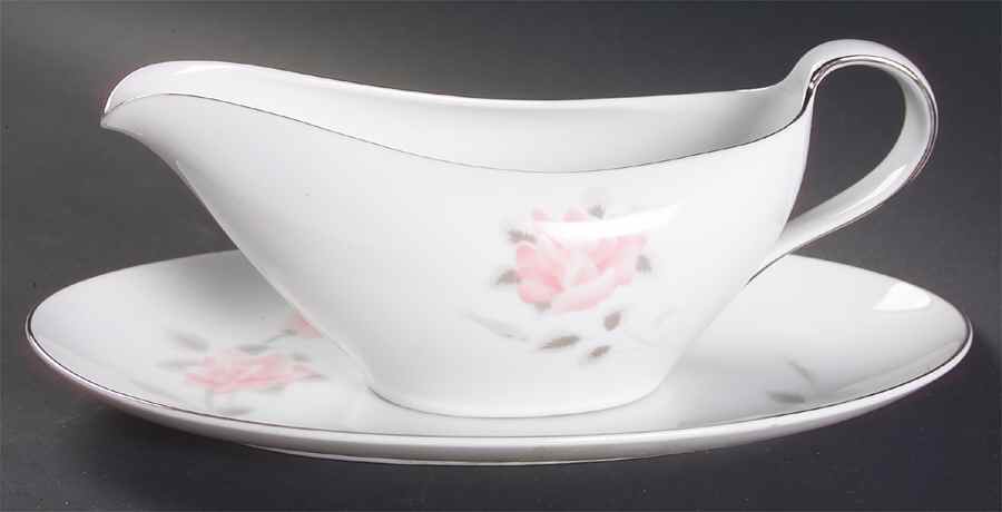 Rosa Gravy Boat & Underplate/Relish by Fukagawa-1