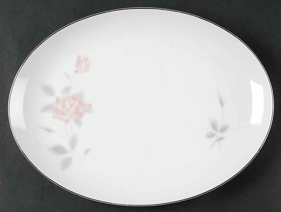 Rosa 12" Oval Serving Platter by Fukagawa-1