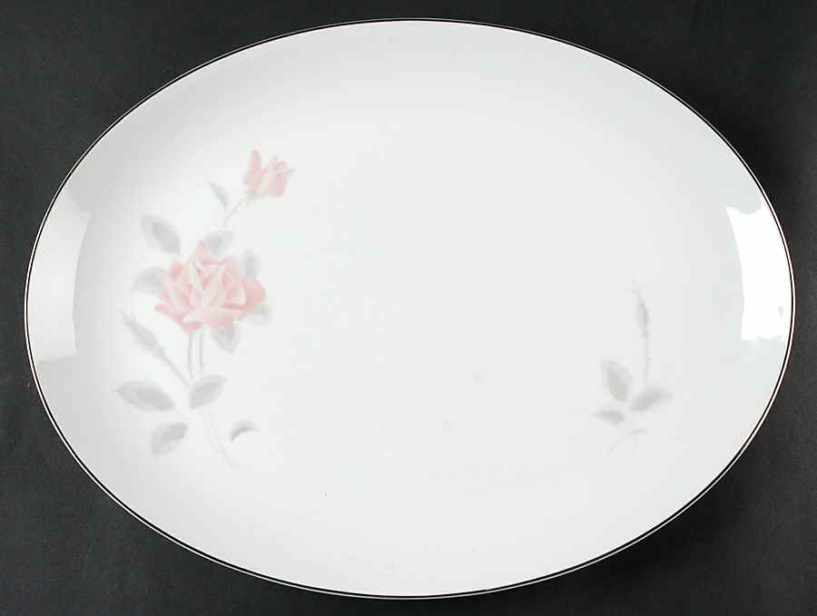 Rosa 16" Oval Serving Platter by Fukagawa-1