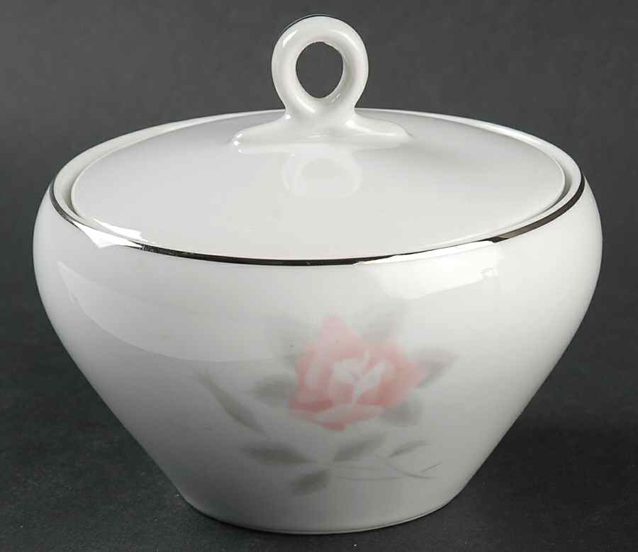 Rosa Sugar Bowl & Lid by Fukagawa-1