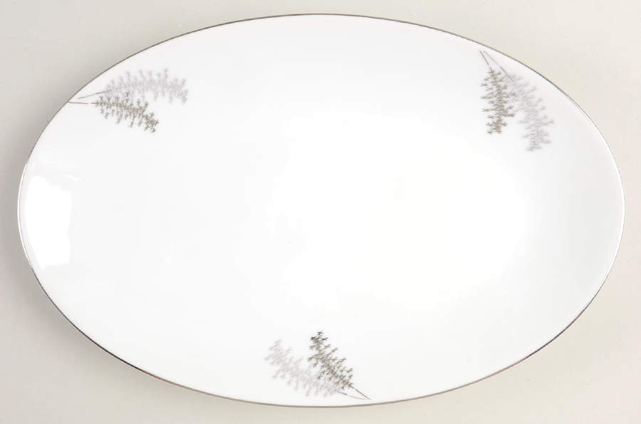 Silver Bamboo (3 Groups of Trees) Relish/Gravy Underplate by Fukagawa-1
