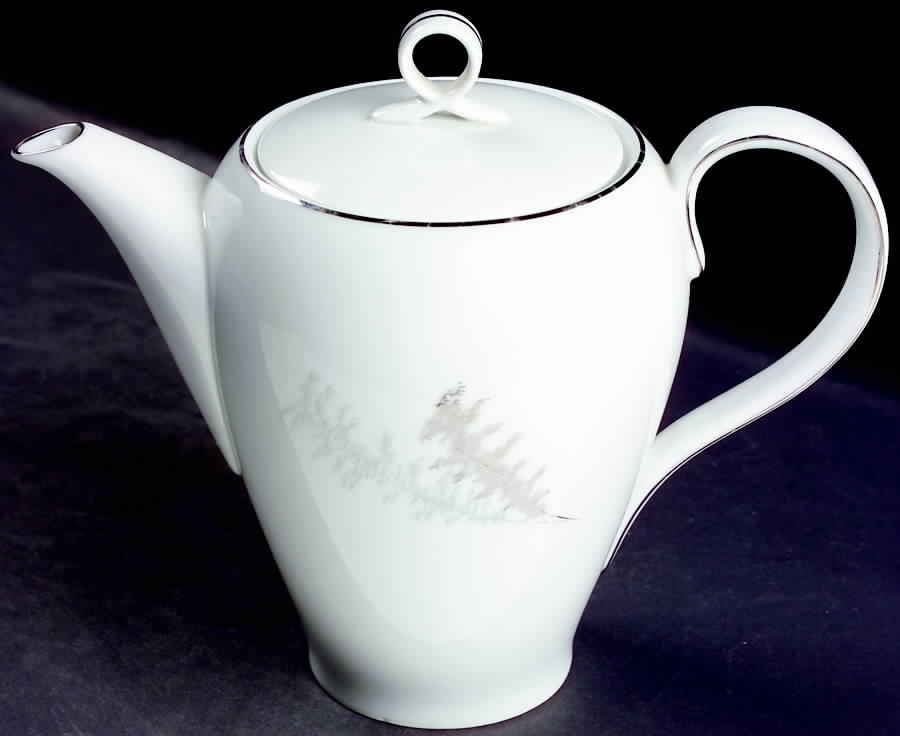 Silver Bamboo (3 Groups of Trees) Coffee Pot & Lid by Fukagawa-1