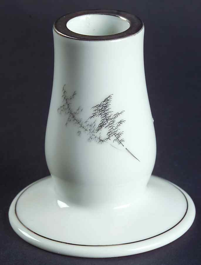 Silver Bamboo (3 Groups of Trees) 3" Candlestick by Fukagawa-1