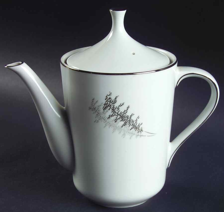 Silver Bamboo (3 Groups of Trees) Teapot & Lid by Fukagawa-1